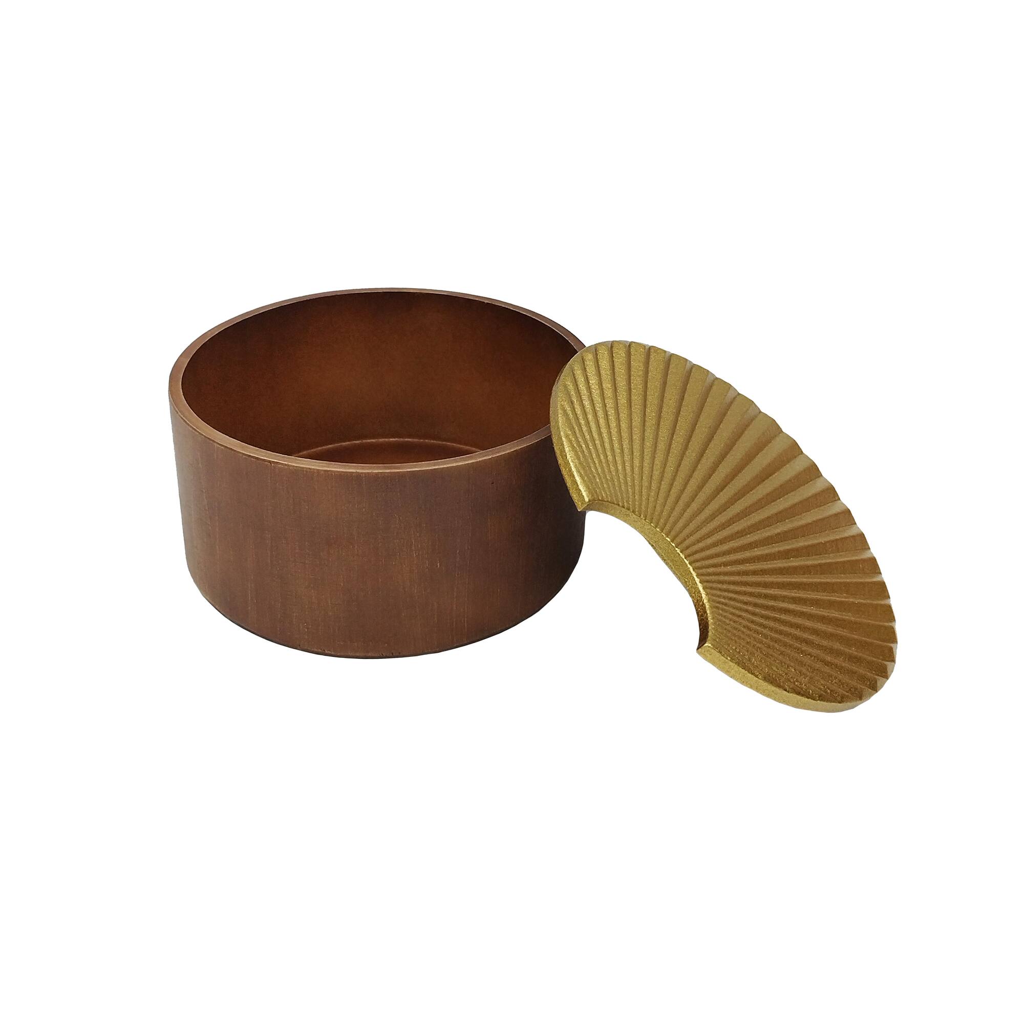 Round Box with Gold Lid Tabletop Décor by Ashland
